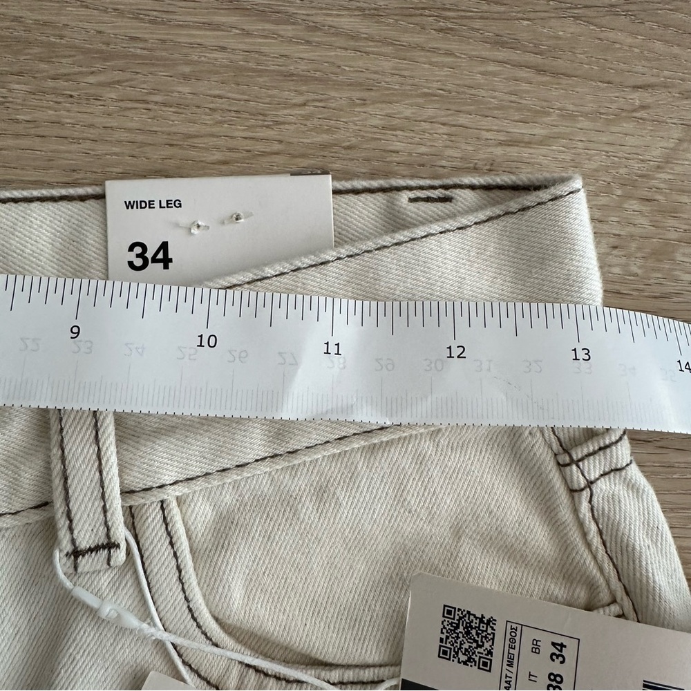 Zara Women’s Cream Wide Leg Jeans - Picture 7 of 11